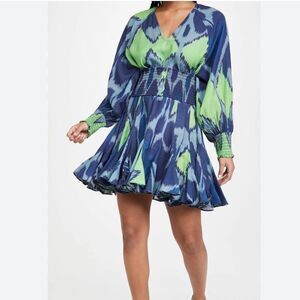 Rhode‎ Belted Midi Dress Resortwear Fit & Flare Tribal Print Size Small